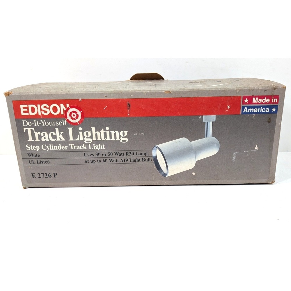 Edison Step Cylinder Track Light White E 2726 P Vintage New in Box